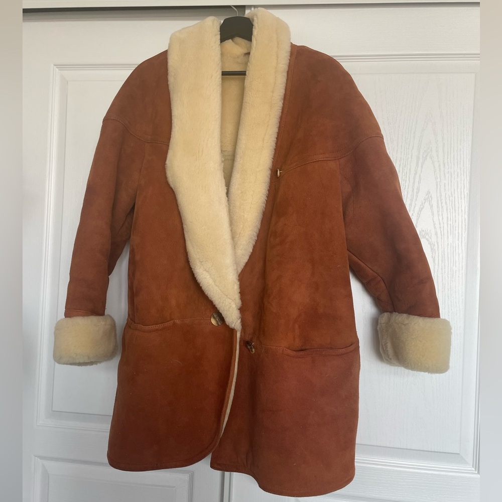 Women's Brown Shearling Coat, Made in Canada